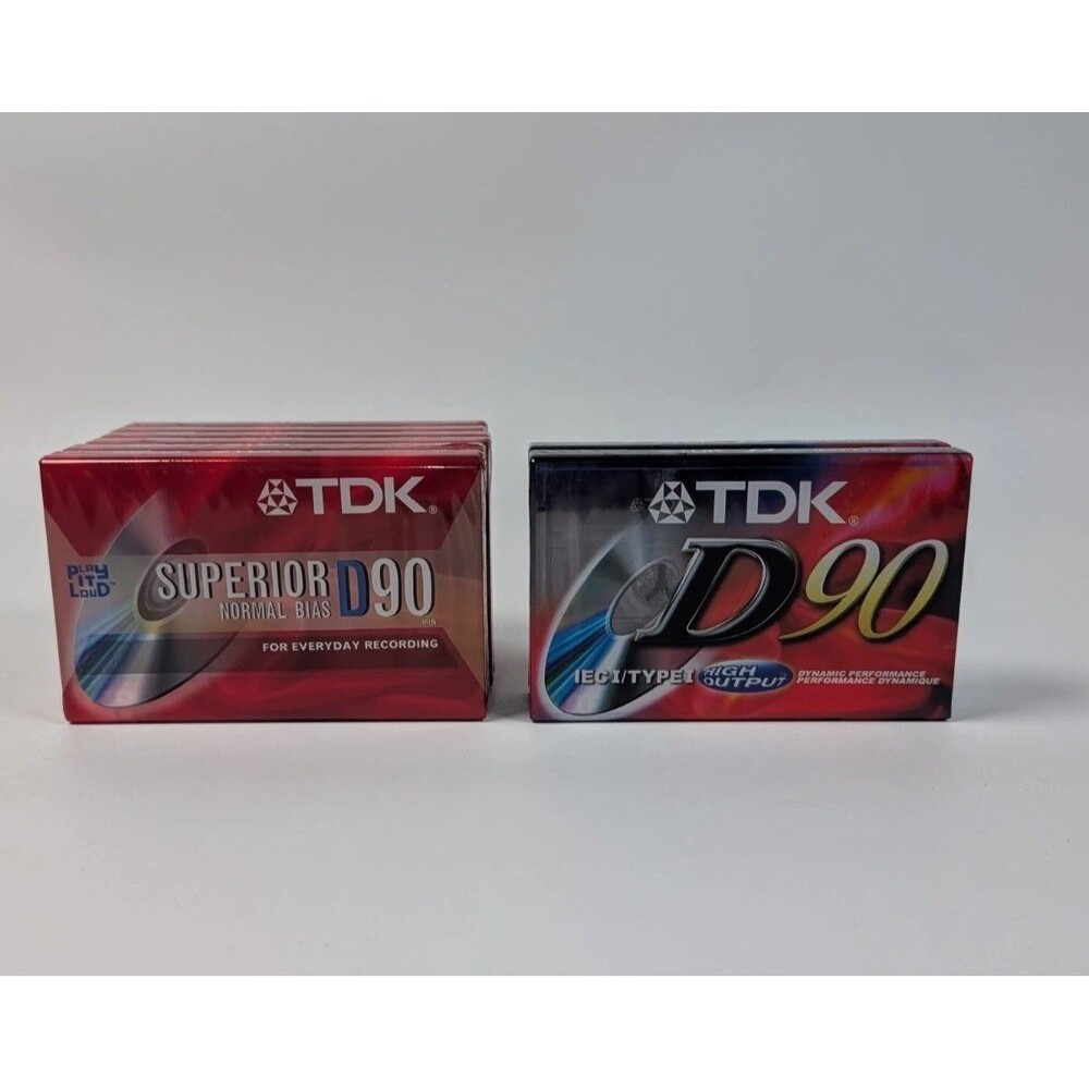 Lot of 8 TDK D90 Cassette Tapes Sealed Superior Normal Bias + High Output IEC
